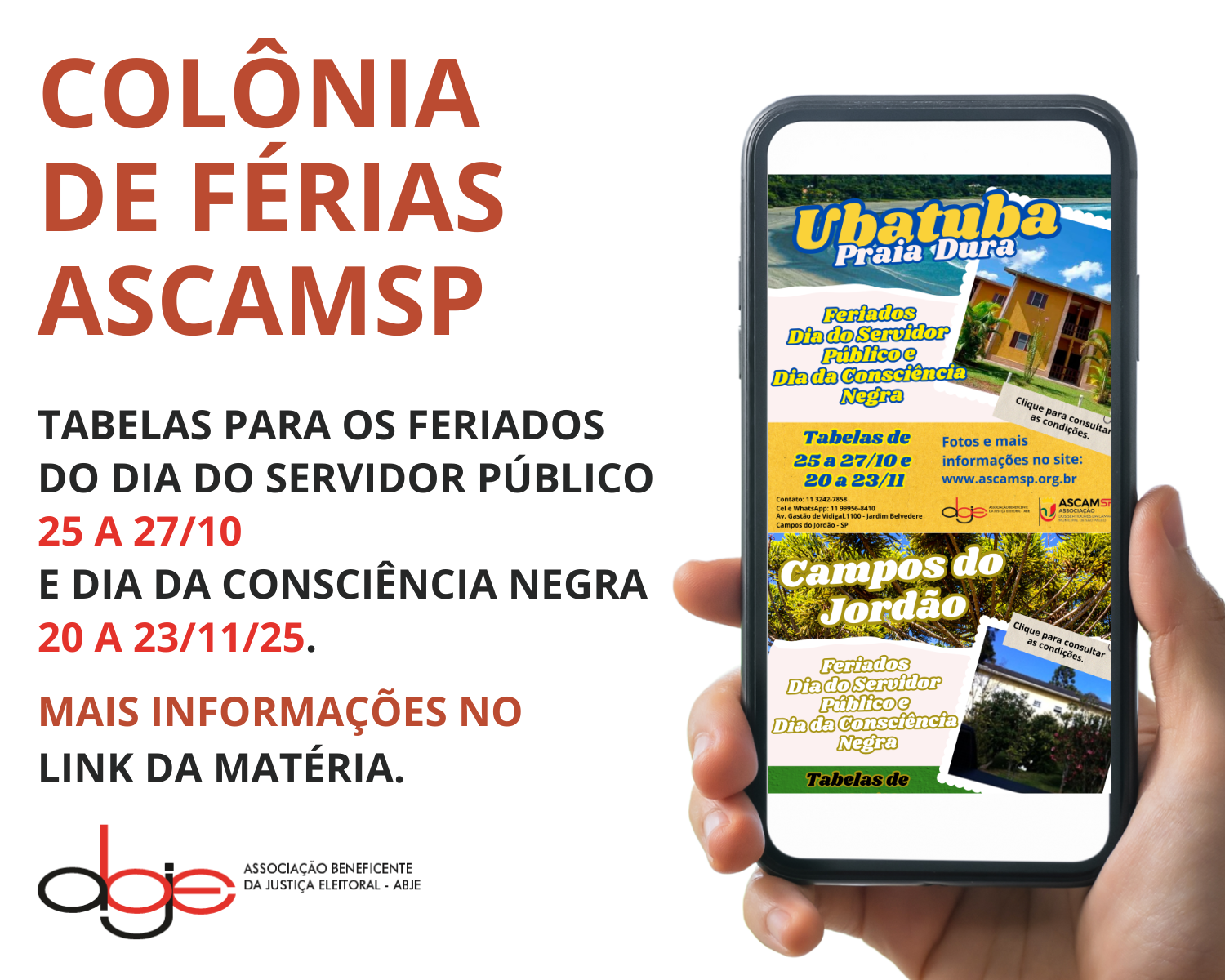 Feriados Colônia ASCAMSP